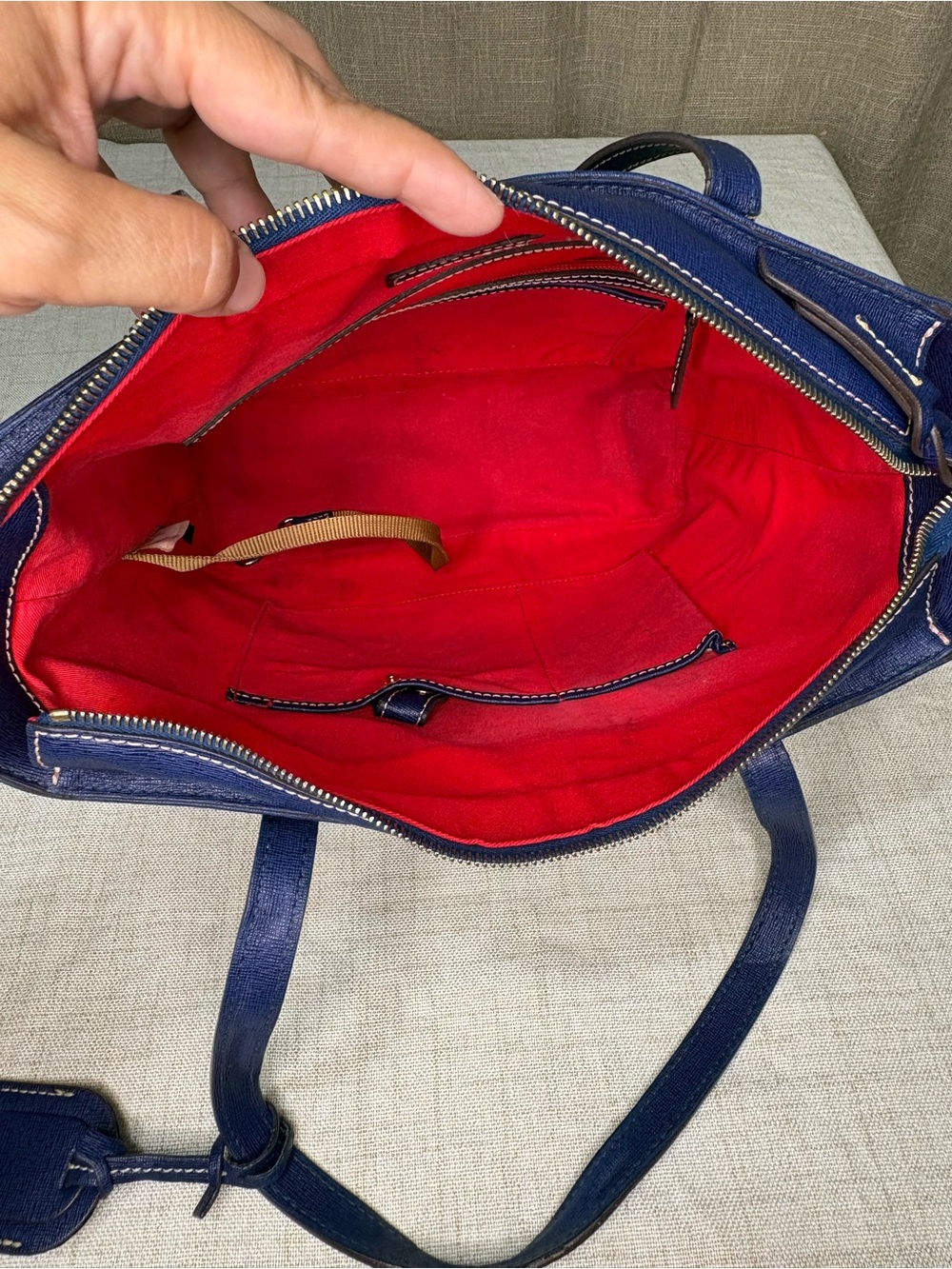 Dooney & Bourke Saffiano Charleston Tote Navy - Picture 8 of 9